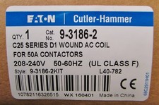EATON CUTLER HAMMER 9-3186-2 C25 Ser D1 50Amp 208/240V Coil 9 3186 2 208 220 240