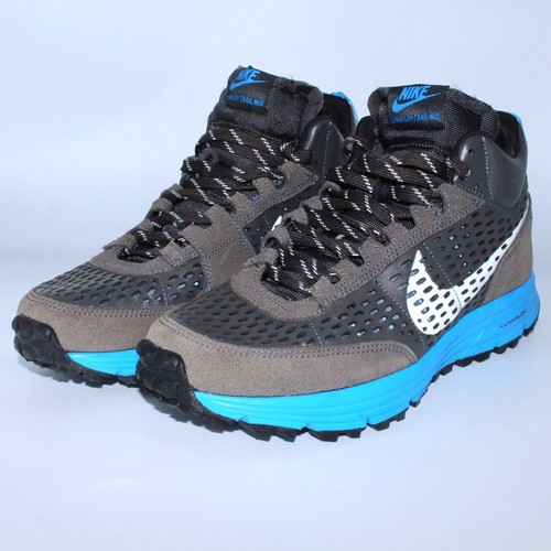 NIKE LUNAR LDV TRAIL MID Brown/Blue Running Boot Men's Size 10 LUNARLON