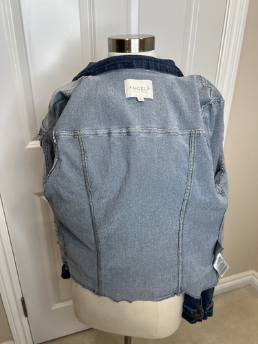 Angels forever young size Large Medium Wash Denim Blue Jean short cropped jacket - Picture 9 of 11