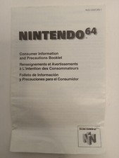 Consumer Information and Precautions Booklet Nintendo 64 N64 Insert