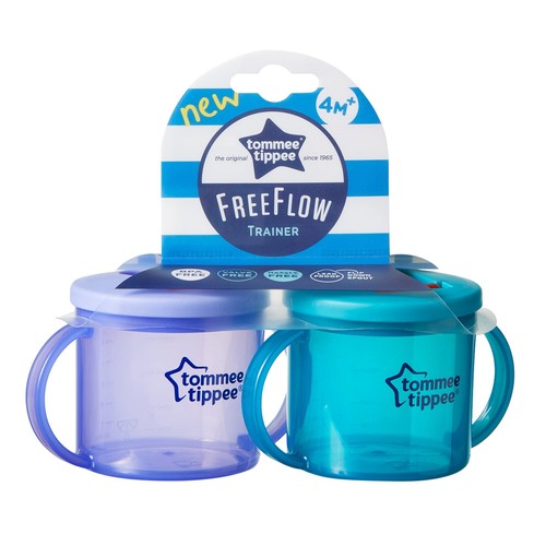 Tommee Tippee Taza Entrenadora Flujo Libre con Asas, Libre de BPA, 6oz, 2 Unidades (Des... - Imagen 2 de 5