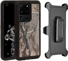 For Galaxy S23 / S23 / S23 Ultra Camo Defender Case W/ Belt Clip Fits Otterbox