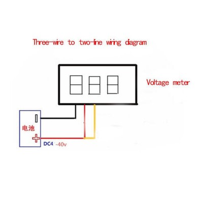 Ultra Small Digital DC Voltage Meter LED Voltage Display Three Wire DC0-100V