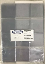 Museum High Grade Polyester 2.5x2.5 Coin Flips 100 Pack Supersafe 4 Mil + Insert