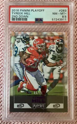 2016 Panini Playoff Tyreek Hill-PSA 8.5–10/49-Jersey # Match-Chiefs-Dolphins-SP