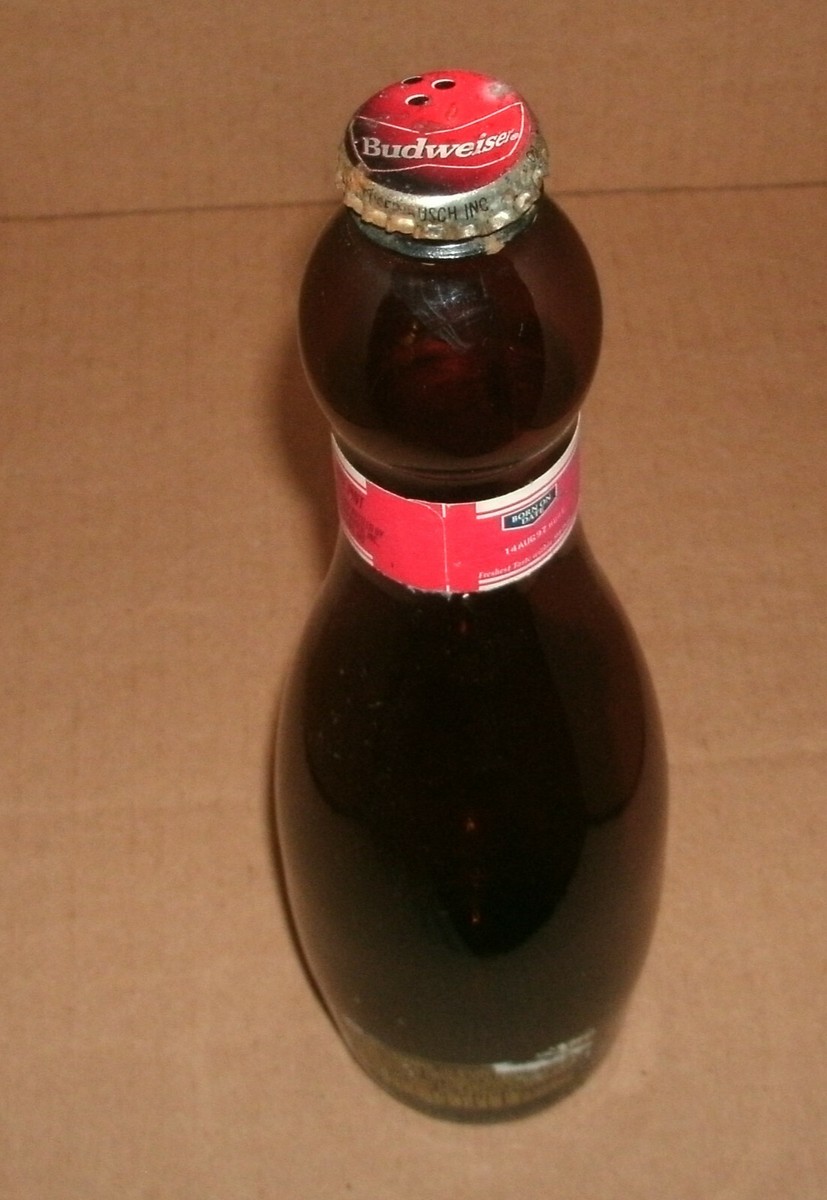 Vintage 1997 Budweiser Bowling Pin Bottle Collectible Empty Glass