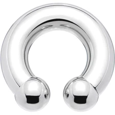 0G 00G Horseshoe Prince Albert Nose Rings 316L Surgical Steel Internal Threaded