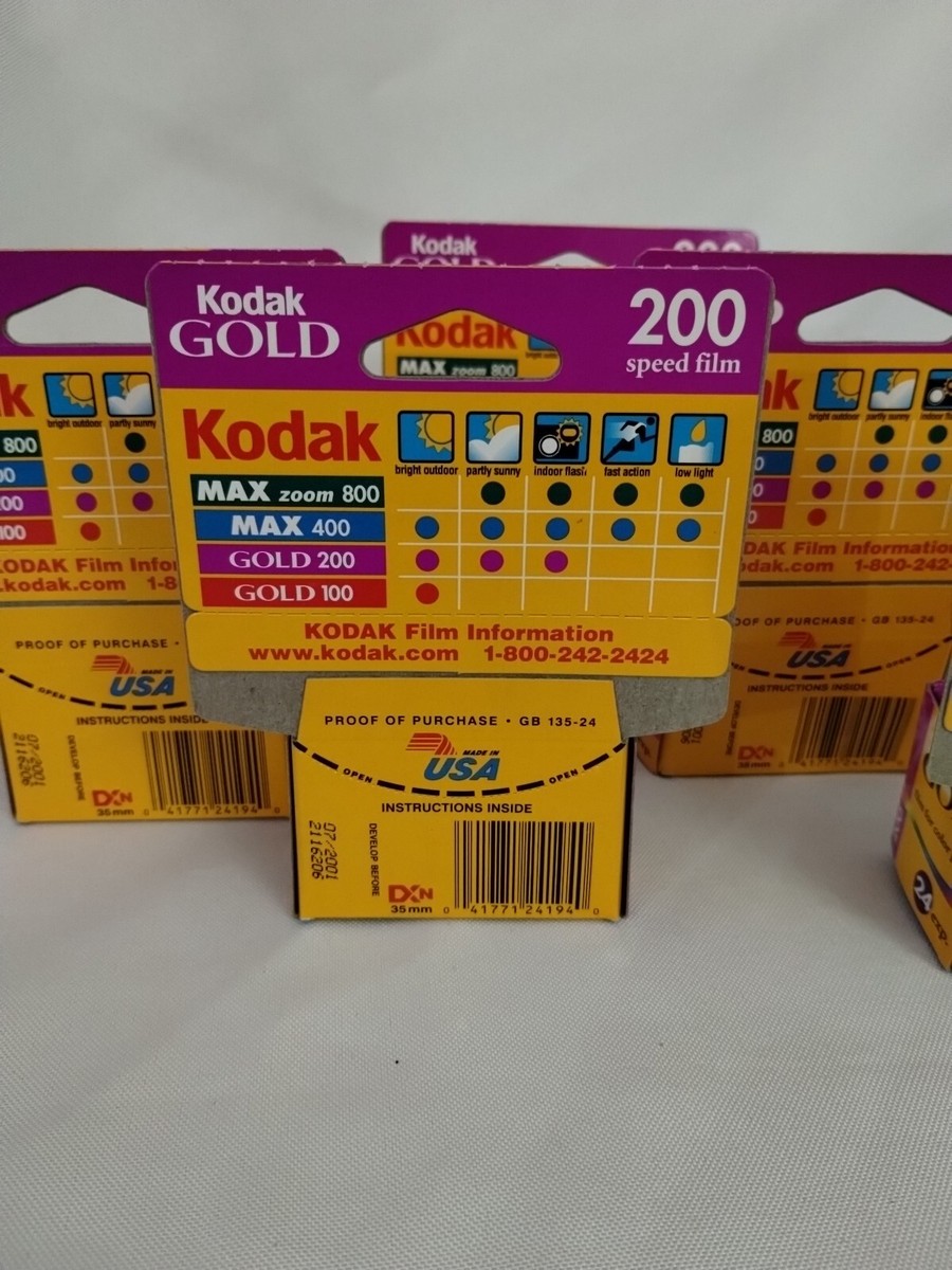 Kodak GOLD ISO 200 Speed Film 24 exp Color Film 35mm 5 Pack Exp7