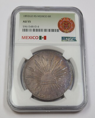 1892-GO RS NGC AU55 | REPUBLIC of MEXICO - Silver Eight