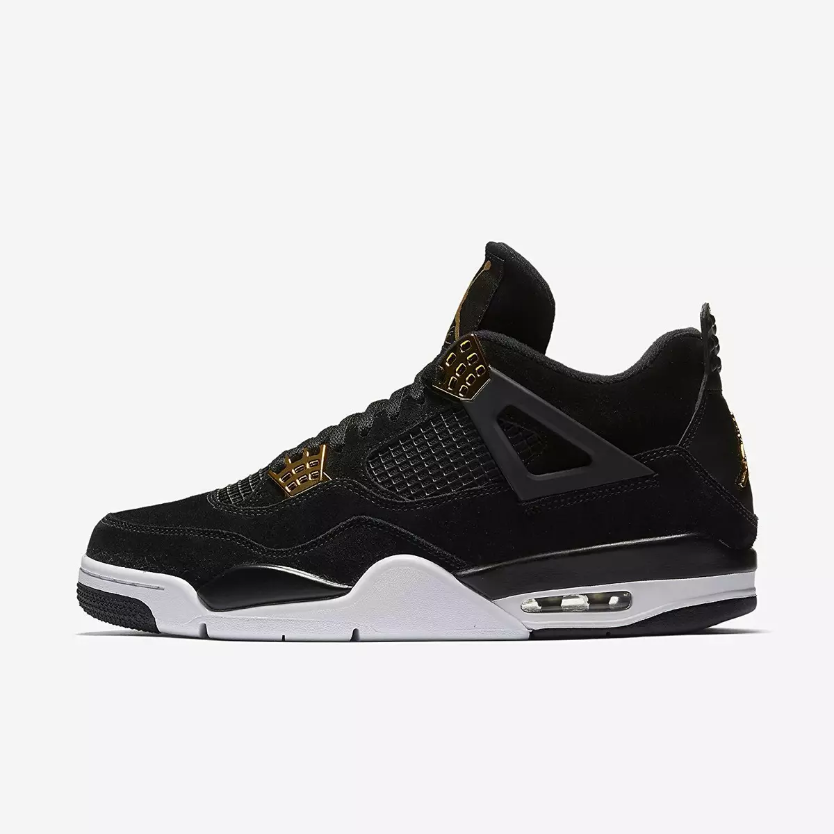 NEW SIZE 9.5 NIKE 308497 032 MEN AIR 4 RETRO JORDAN BLACK METALLIC