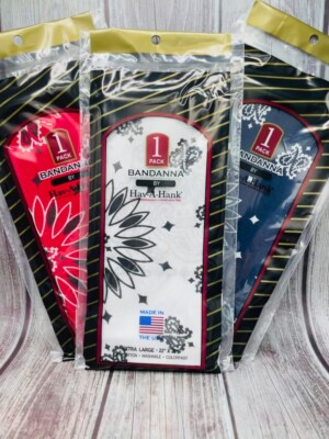 3 pack Hav-A-Hank Paisley Bandana 100% Cotton / USA Made 22'' Army Trainmen