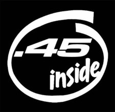 45 Inside 1911 Pistol  Logo Vinyl Decal