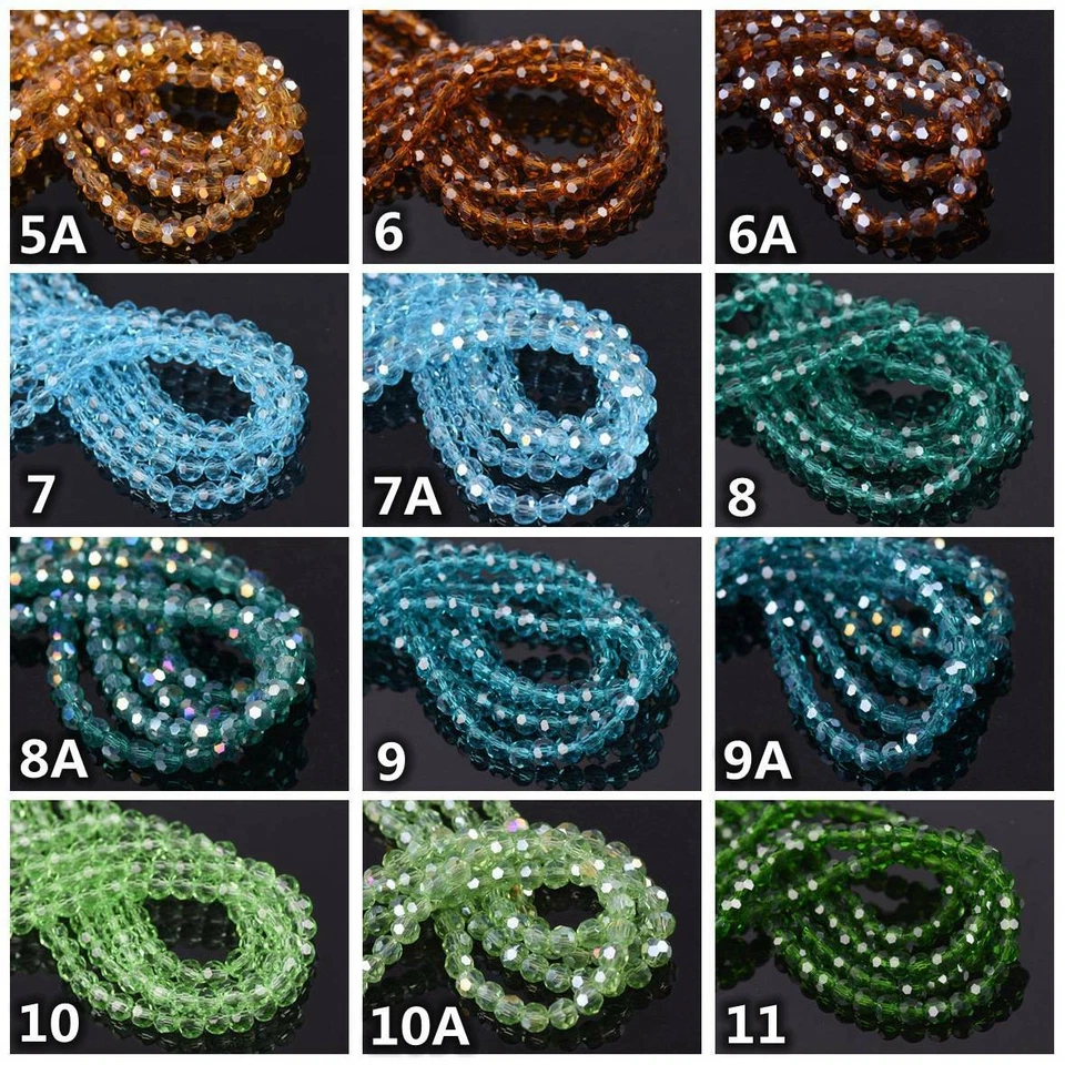 200pcs 3mm Round Faceted Ball Crystal Glass Loose Spacer Beads Lot Wholesale - Image 4 of 4