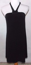 White House Black Market Womens Dress Size 2 Halter Buckle Embellishment LBD 