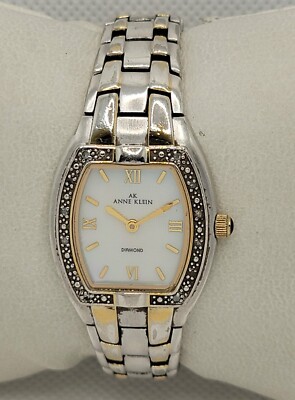 Women\'s AK Anne Klein Diamond White Dial Silver Gold Tone Bracelet Band Watch 04 Women main image 3