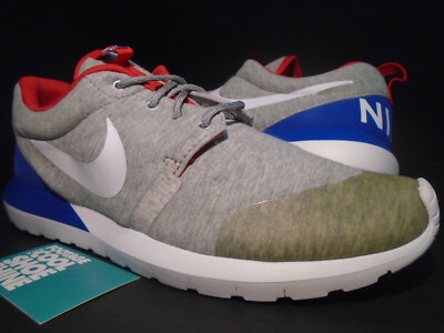 NIKE ROSHE RUN NM W SP GREAT BRITAIN TECH FLEECE GREY HEATHER WHITE BLUE RED 11