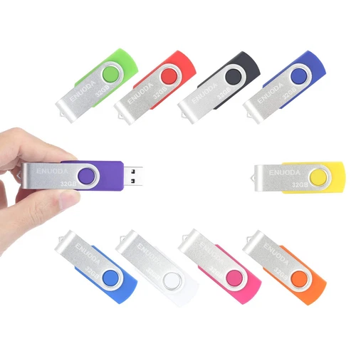 ENUODA Clé USB 32 Go Lot de 10 Clef USB 2.0 Flash Drive Stockage Données Rota...