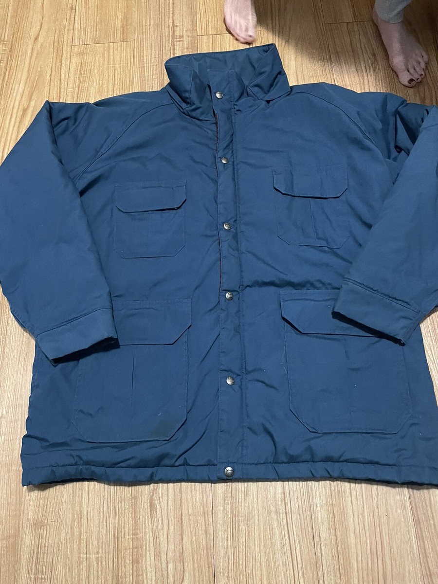 Vintage Woolrich Blue Jacket Coat Wool Lined USA Mens Size X Large