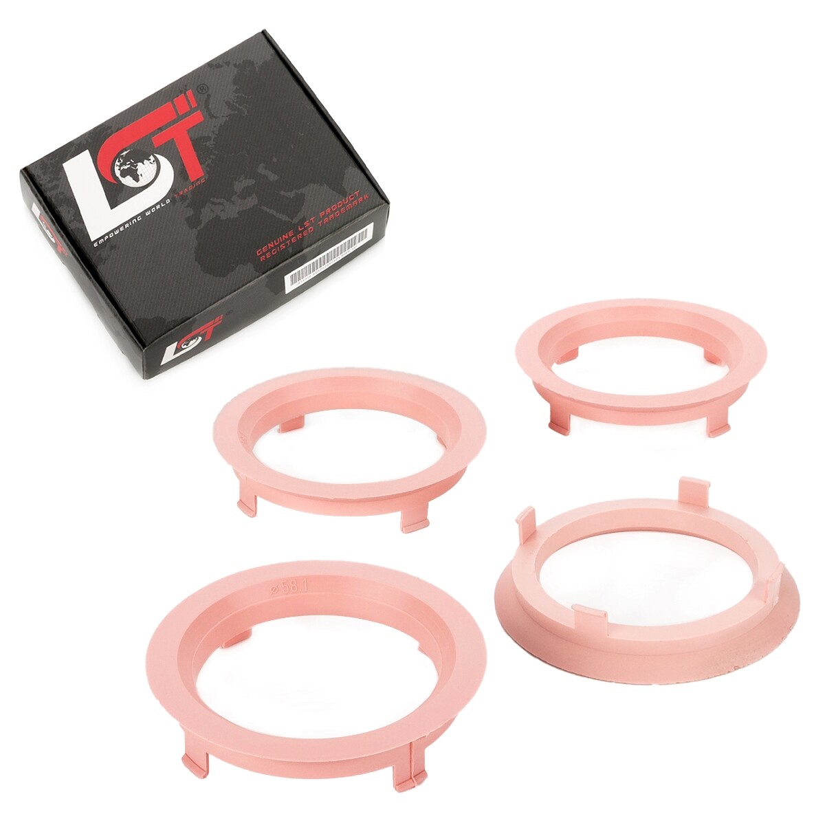 4x Distance Rings Centering Rings Pink Ø 58.1 mm - Ø 70.1 mm for VW LUPO PASSAT