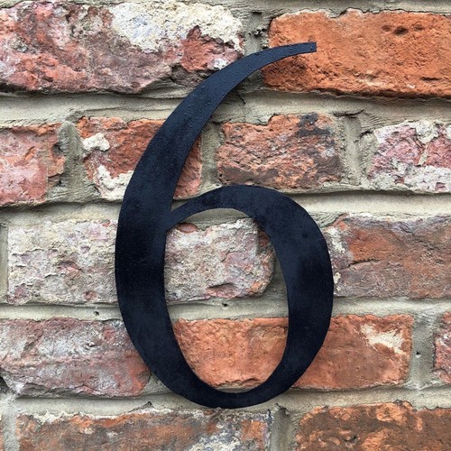LARGE METAL DISTRESSED BLACK HOUSE SHOP DOOR WALL NUMBER SIGN VINTAGE RUSTIC - Picture 7 of 21