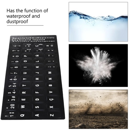 Keyboard Sticker Spanish Waterproof Black Background For 10In To 17In Laptop Not - Picture 11 of 24
