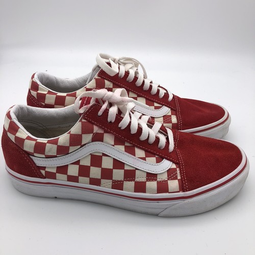 VANS Red White Suede Checkered Skate 