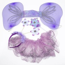 (B-Ware) / KINDER SCHMETTERLING SET Rock Haarreif Flügel Mädchen Kostüm 104-116