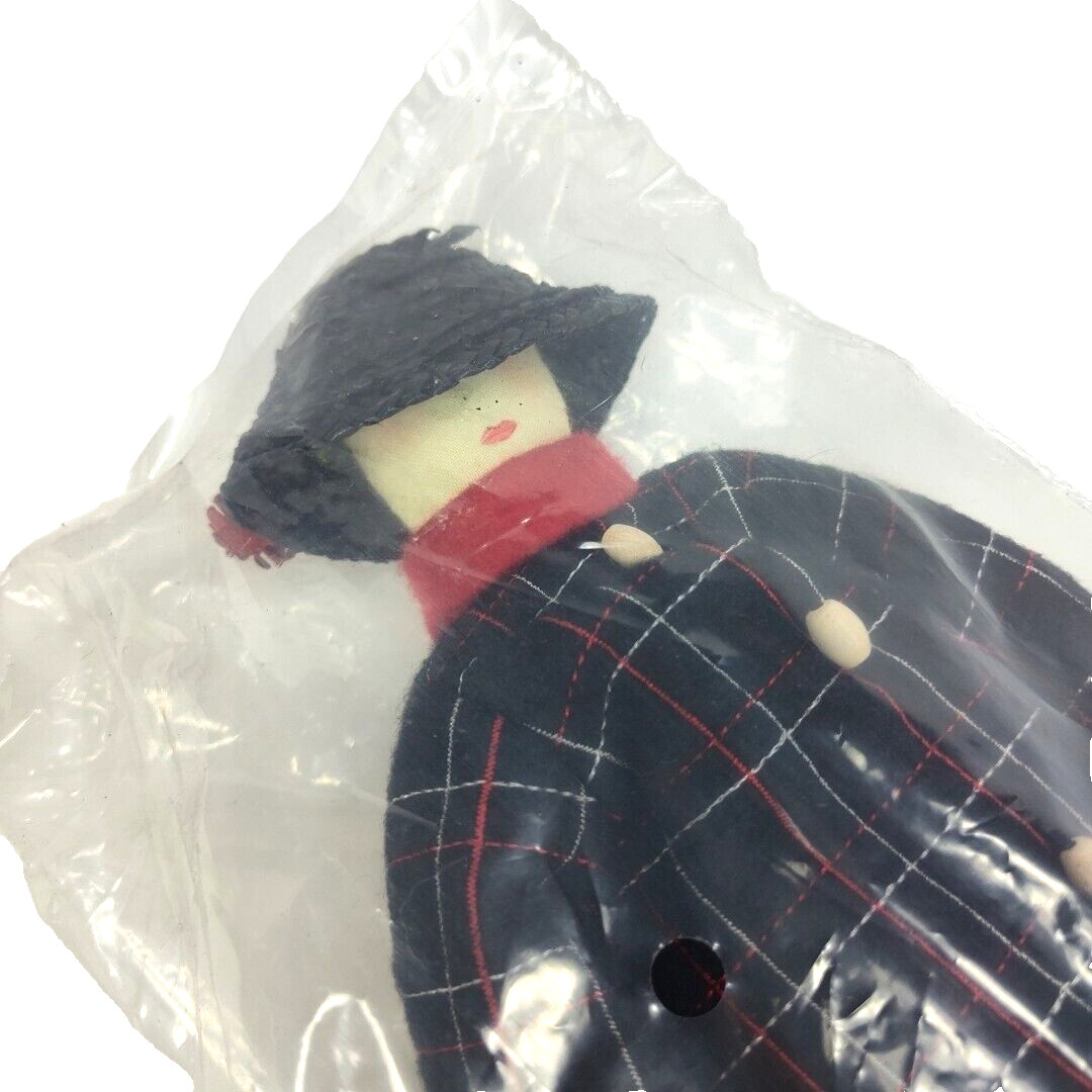 Katherines Collection Doll Plaid Coat Red Bag Christmas Plush Art Doll RARE 24”