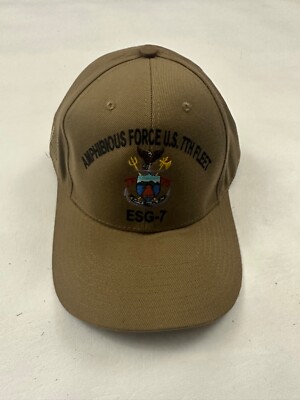 Amphibious Force U.S. 7th Fleet ESG 7 The Corps Beige Snapback Cap Hat One Size