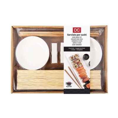 Set Sushi Kit Aperitivo per 2 Persone con Bacchette Ciotole Base Bamboo  Ardesia | eBay.de