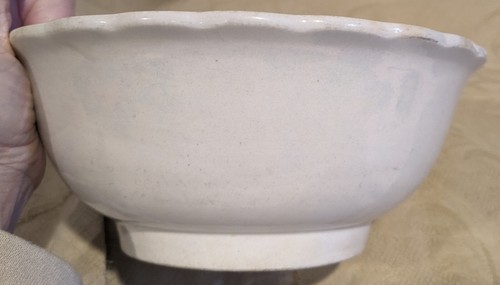 Prim Serving Bowl 1893-1938 Stoneware West End 9" White Liverpool OH Antique - Picture 15 of 16