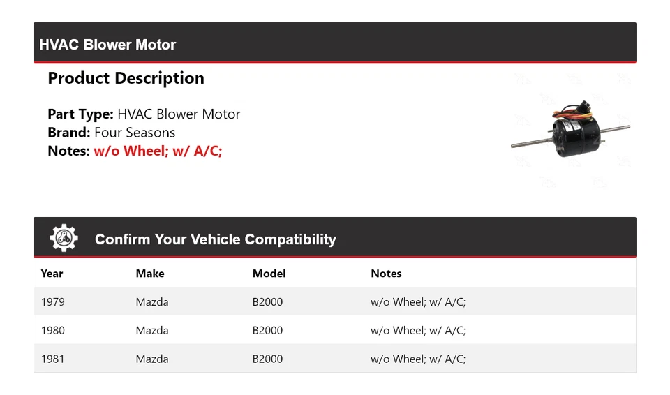 Мотор вентилятора ОВК 1979-1981 Mazda B2000 4 сезона 1980 - Изображение 2 из 4