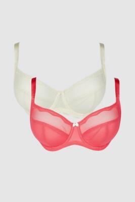Gorgeous at Debenhams Tabitha  Pink  & Cream Balcony Bra 2-Pack  £8 off RRP