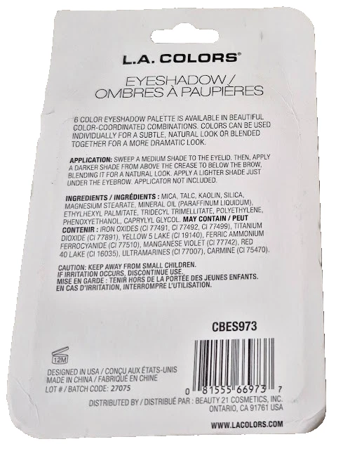 L.A. Colors Midnight Tease Eyeshadow CBES973 New - Image 2 of 2