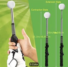 Einziehbarer Golfschwungtrainer, Golftrainingshilfe und Grifftrainer mit Klickfe