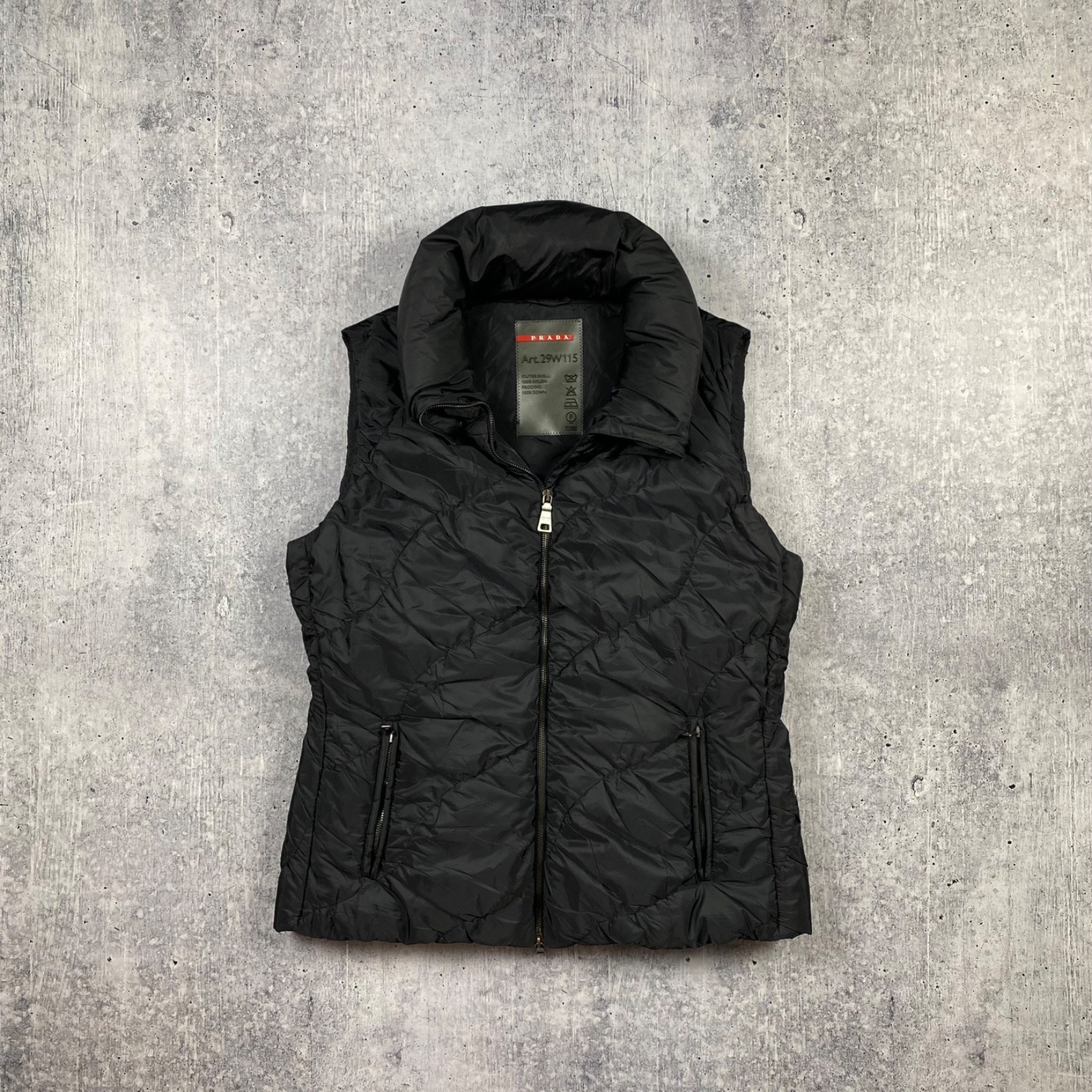 Prada Sport Black Nylon 100% Down Puffer Ski Vest Luxury Women Size 46 thumbnail 4