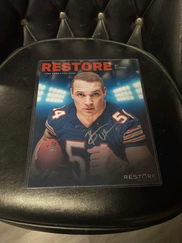 Brian Urlacher Signed Photo With Hair HOF Bears