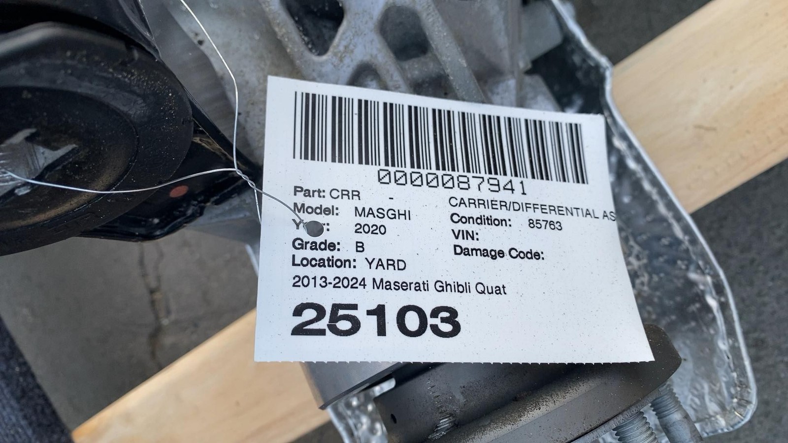 Maserati Ghibli 2014-2020 Rear Differential P/N 670039125