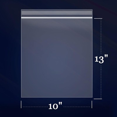 10''x 13'', 100 pcs, 2 mil Clear Plastic Reclosable Zip Zipper Lock Jewelry Bags