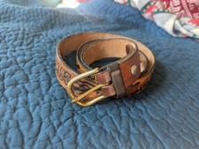 Vintage large, engraved Bluegrass belt - Pine Ridge Leather