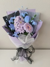 Midnight Bloom Bouquet - Purple Blue Handmade Pipecleaner Flower Bouquet