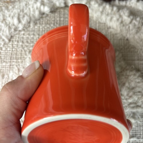 Radiant Vintage Homer Laughlin Fiesta Neon Orange 10 Ounce Mug Cup Vase MINT - Picture 3 of 8