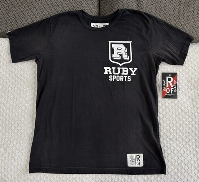 Roots Of Fight Ruby Sports T Shirt Faded Black Medium Short Sleeve Made in USA