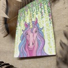 ACEO Original By AmberInWatercolor Cute Whimsical Sparkling Unicorn Glitter — photo 2