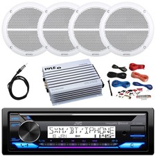 JVC KD-T92MBS Single DIN CD Receiver, 4x 6.5" 90W Speakers, Amp, Kit, Antenna