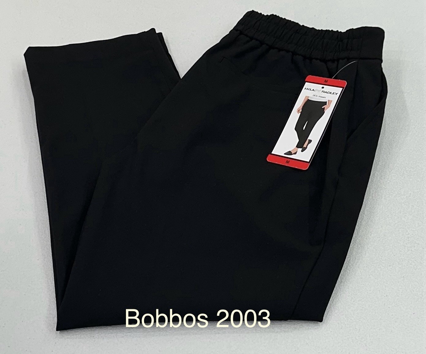 Hilary Radley Women's Mid Rise Slim Leg Built-in Tummy Control Pants, Black, M