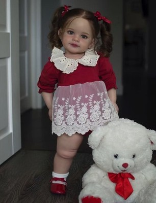 30inch Painted Standing Reborn Baby Doll Kit Realistic Toddler Girl  Colect Gift