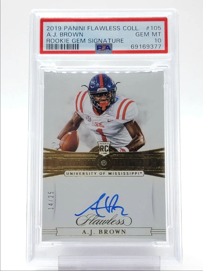 AJ Brown Panini Flawless Collegiate #105 Rookie Gem Signature