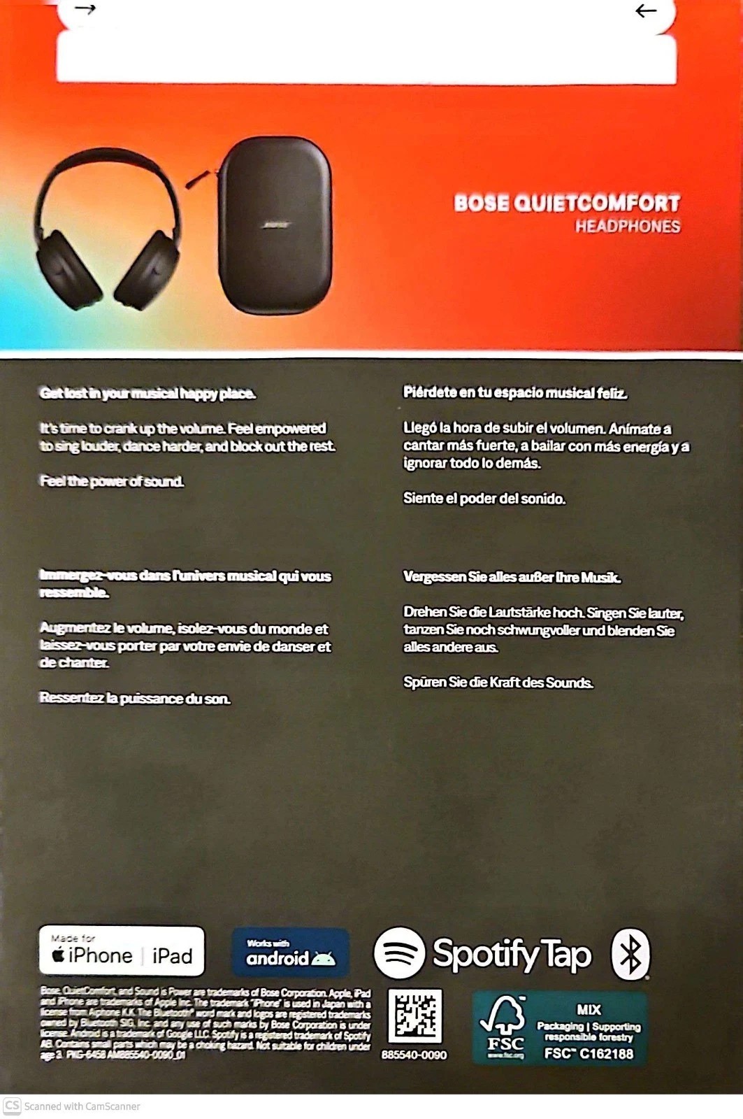 NEW SEALED Bose QuietComfort Wireless Noise Cancelling Over-Ear Headphones BLACK