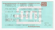 Paladins Stacey Earle Wayne Hancock 5/7/00 Amsterdam Netherlands Ticket Stub